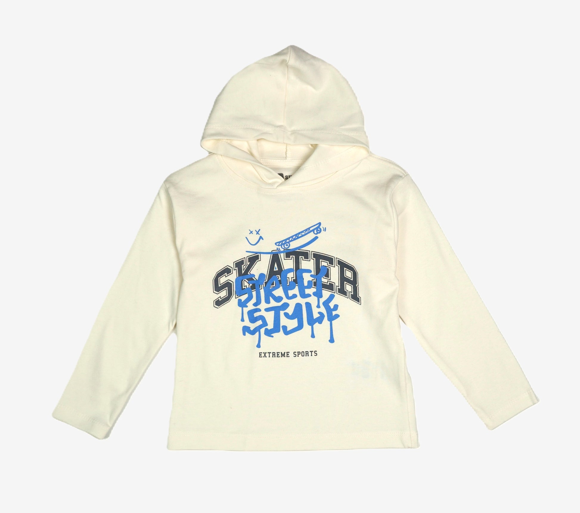 Jungen 2-in-1 Set: Collegejacke Grau & Skater Hoodie Creme