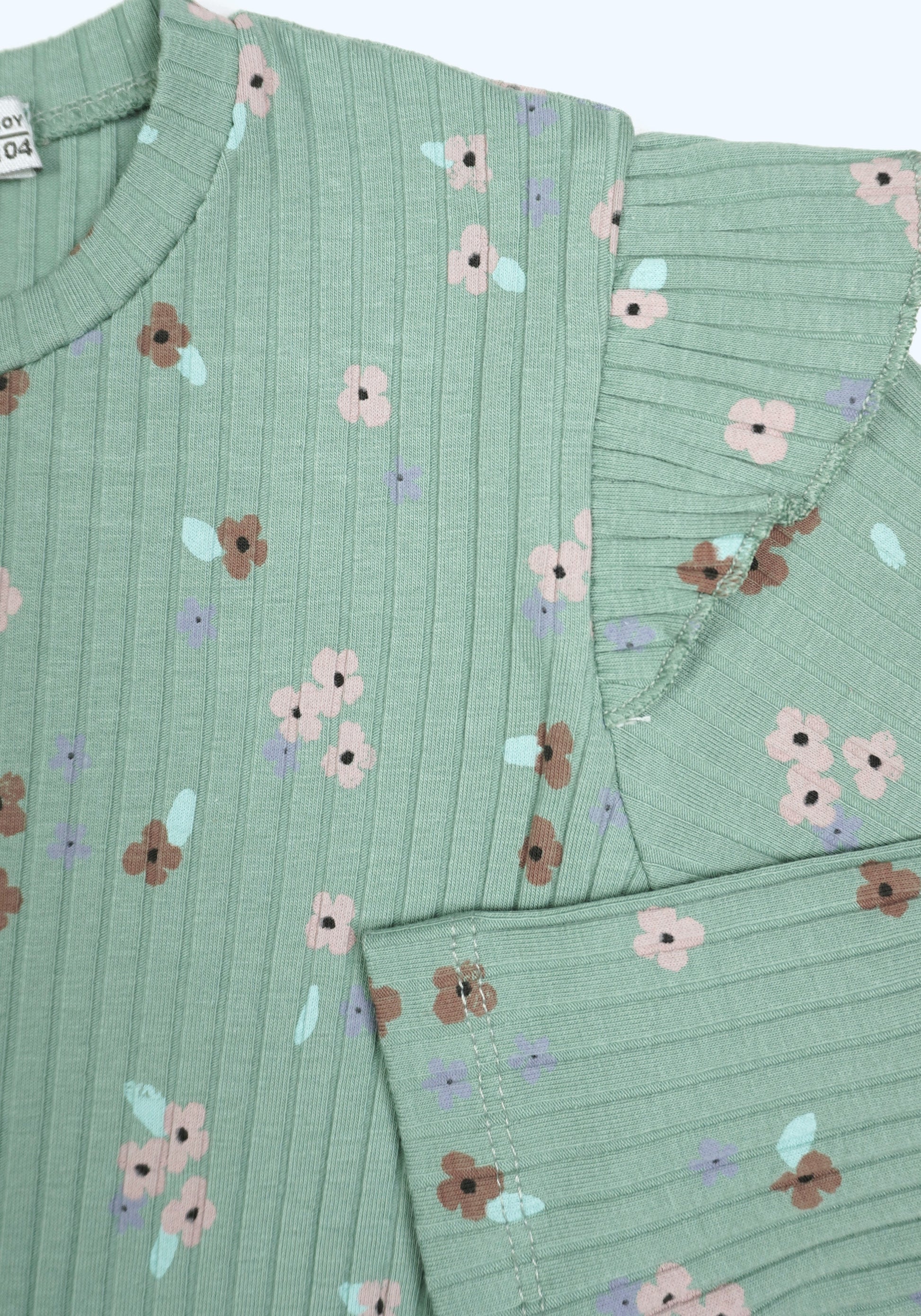 Floral Set – Langarmshirt & Schlaghose Mädchen
