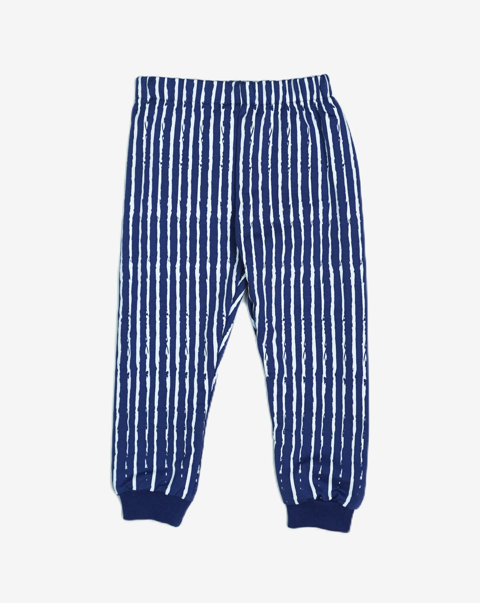 ⚓ Jungen Set – Weißes Sweatshirt mit Brusttasche & Navy Streifen-Jogginghose