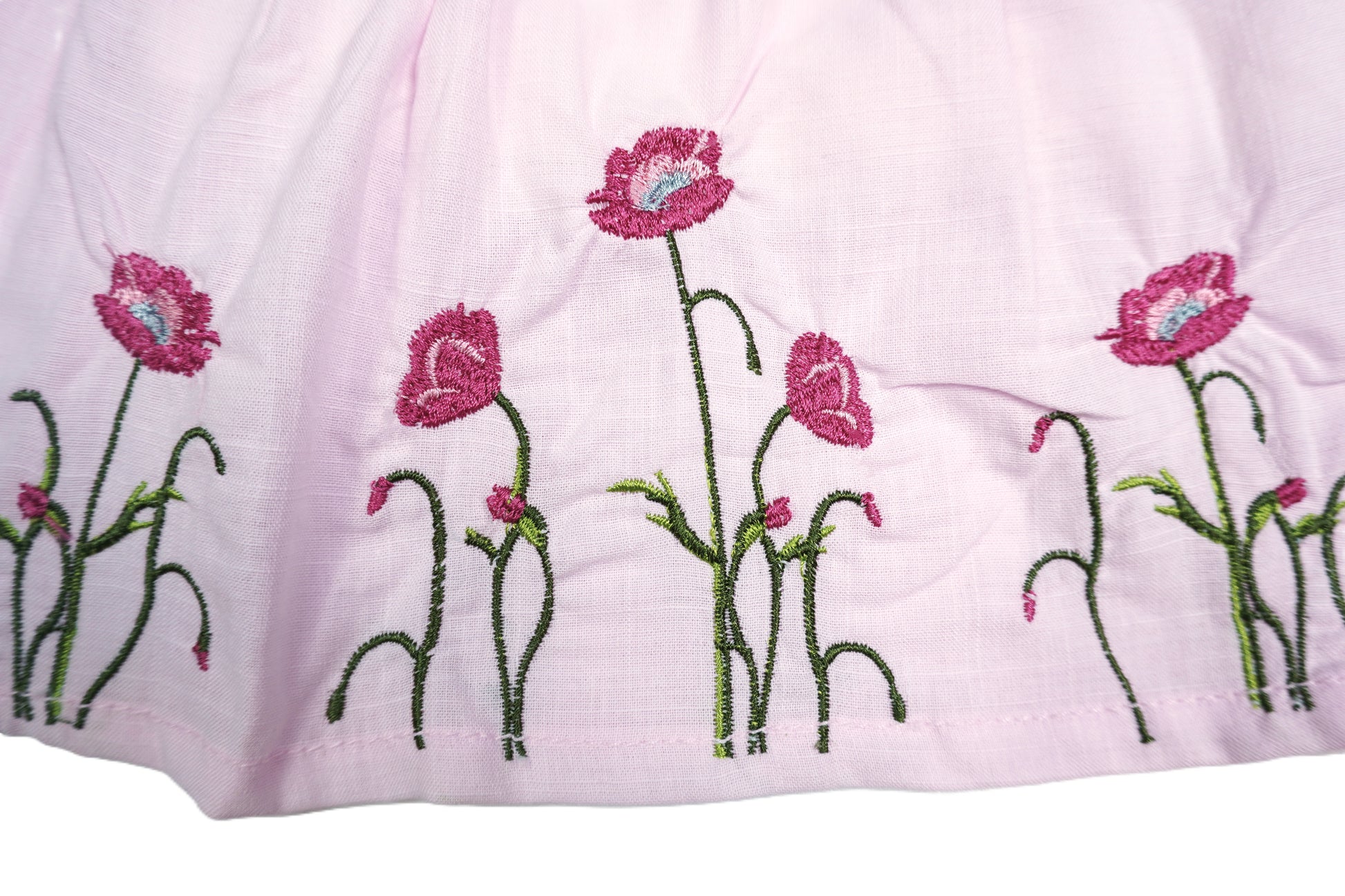 🌸 Baby Mädchen Set – "Girl Power Poppy Flowers" Rosa Latzkleid & Langarmshirt
