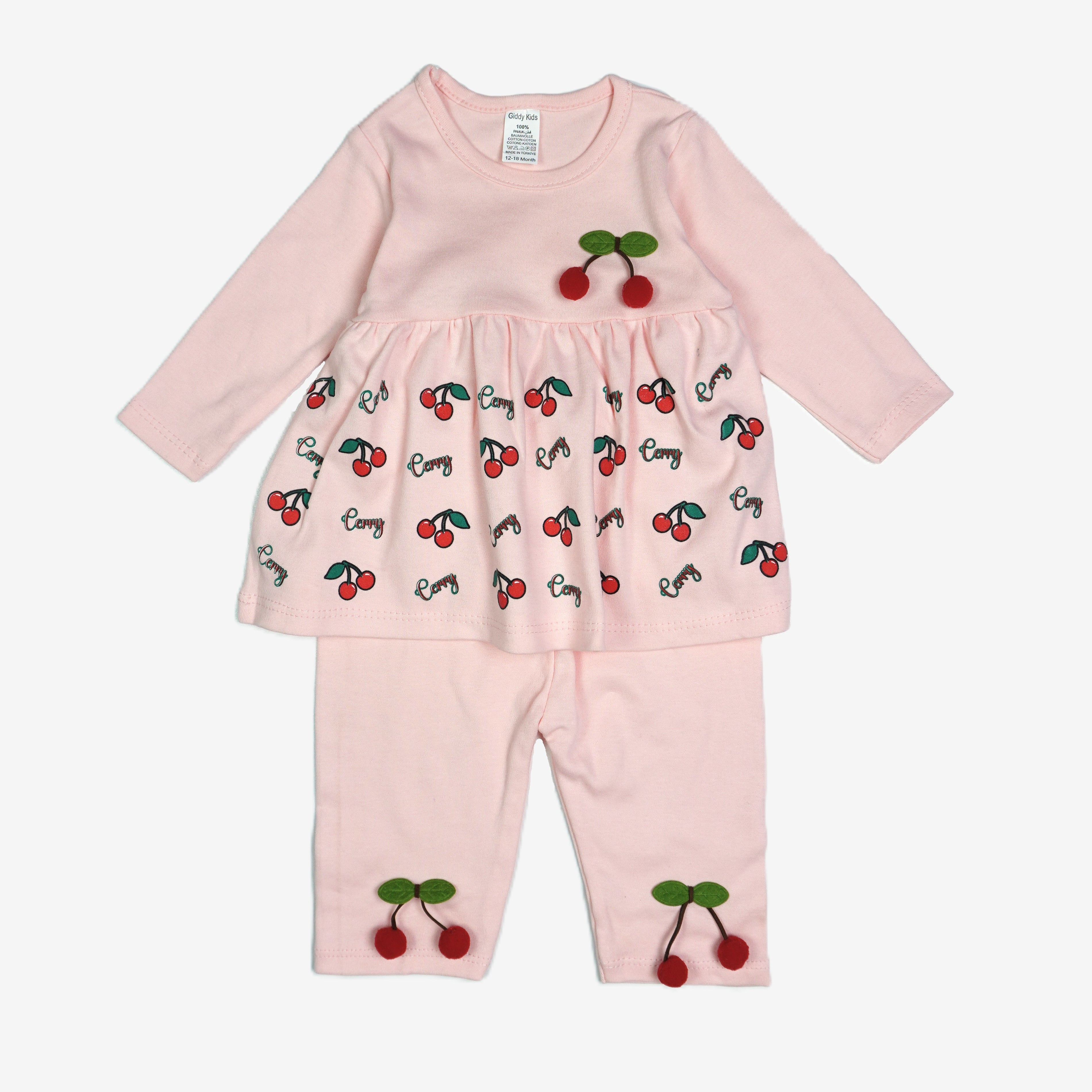 🍒 Cosy Kids Baby Mädchen Set – "Cherry" Rosa (Tunika & Leggings)