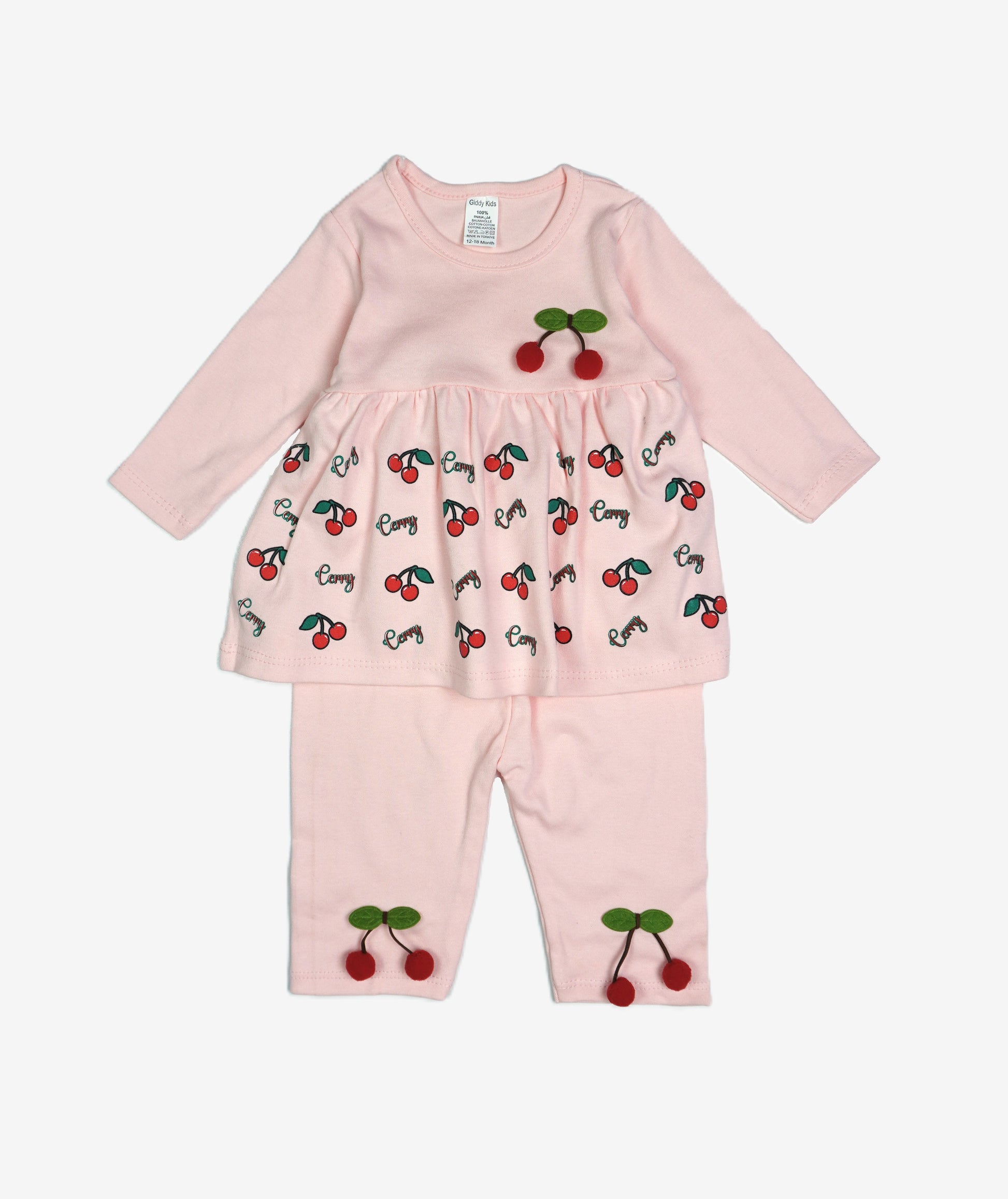 🍒 Cosy Kids Baby Mädchen Set – "Cherry" Rosa (Tunika & Leggings)