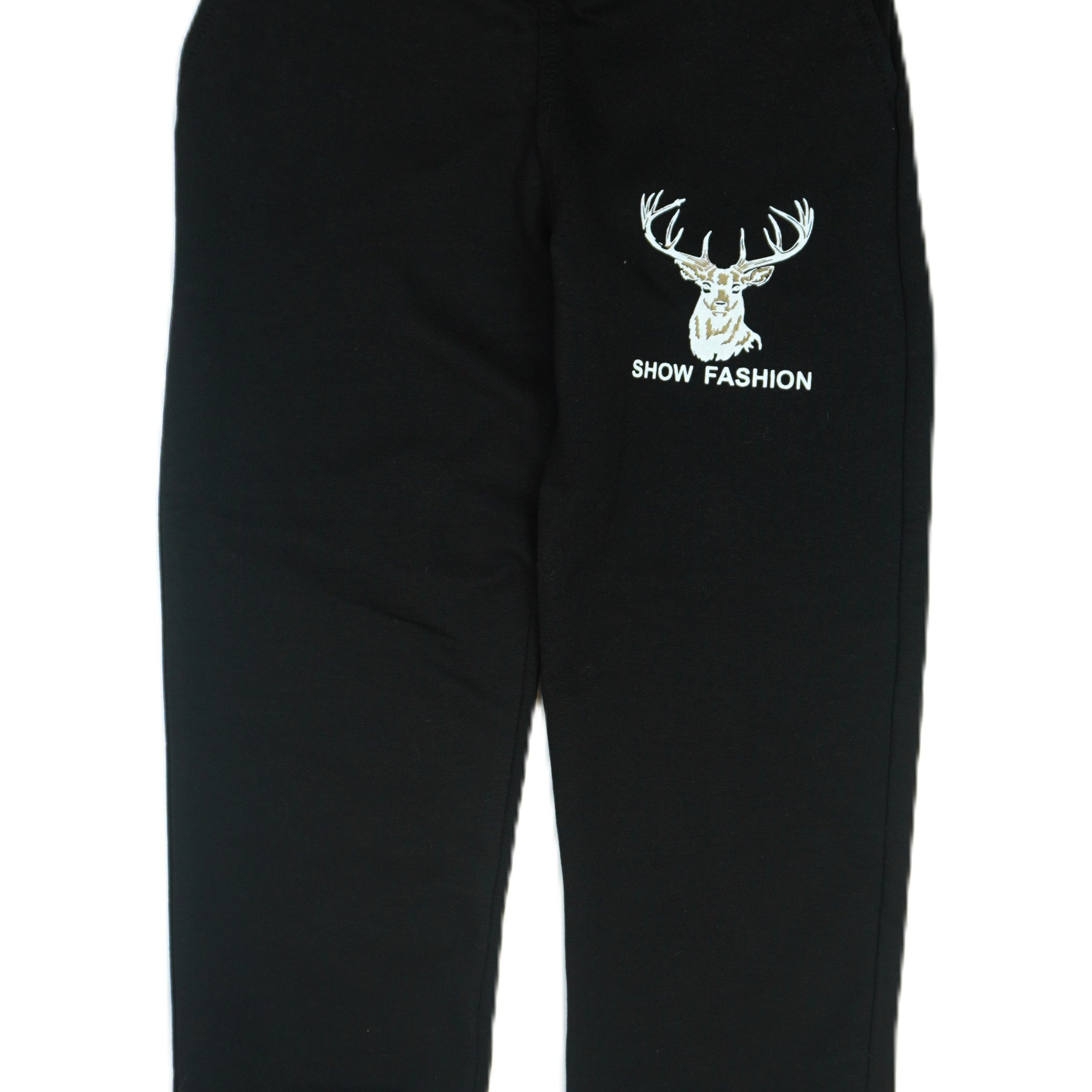 🦌 Show Fashion Kinder Jogginganzug – "GYWP Design" Beige & Schwarz (Sweatshirt & Hose)