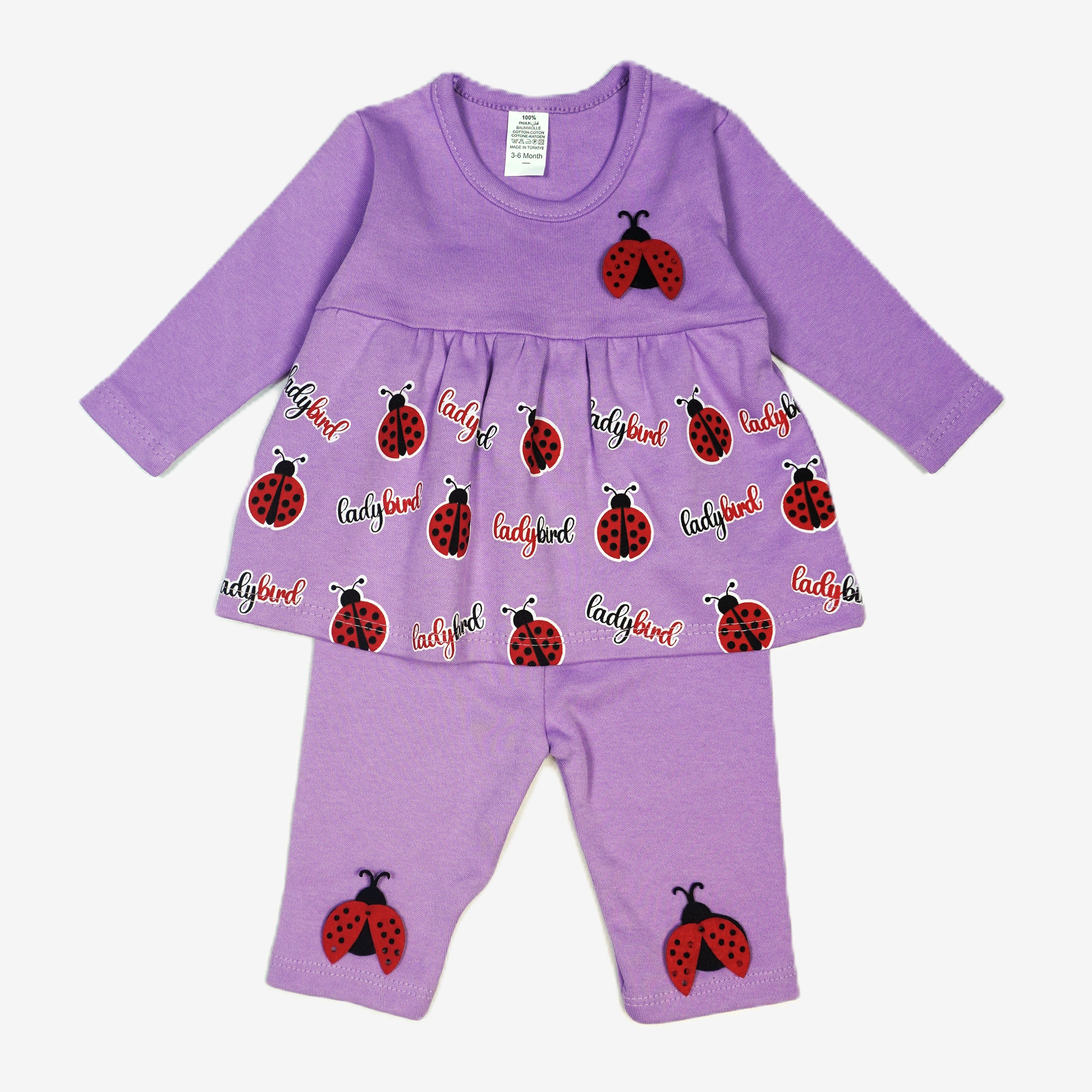 Baby-Set Marienkäfer Lila – Oberteil & Hose