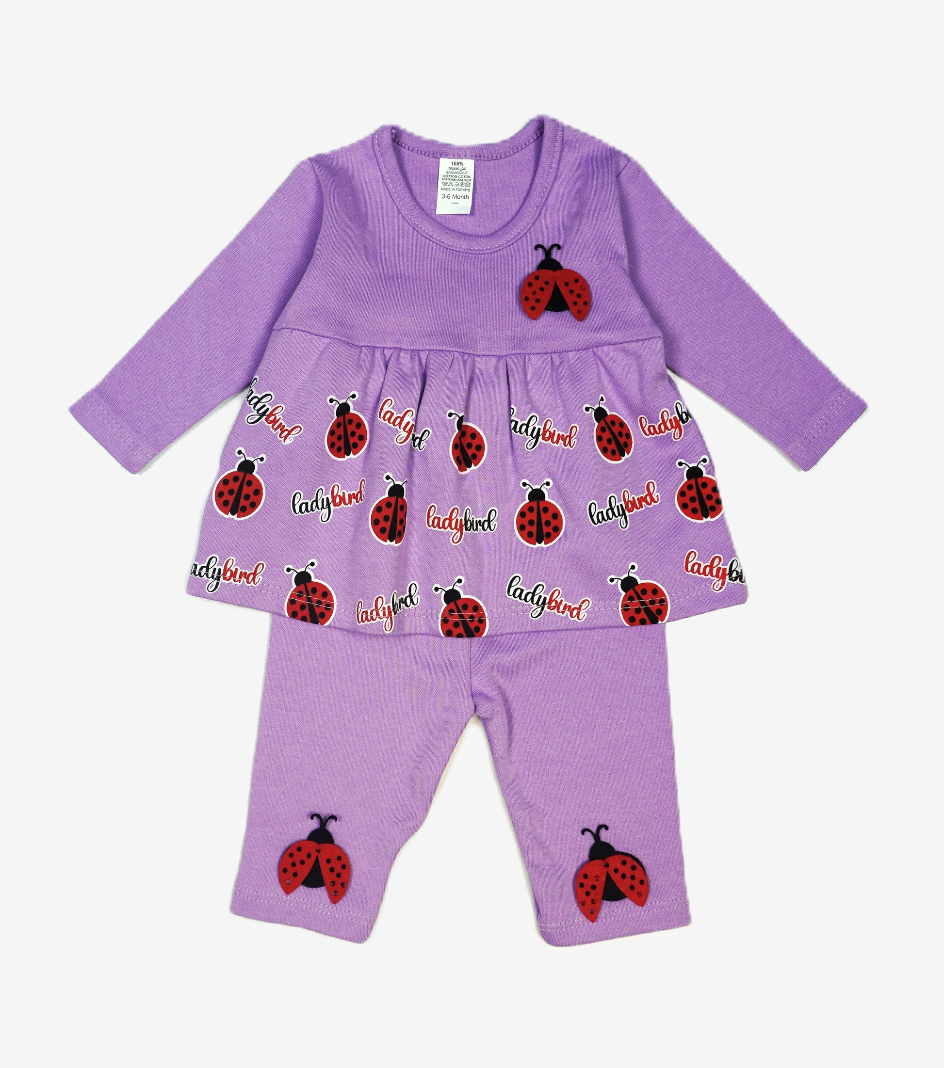 Baby-Set Marienkäfer Lila – Oberteil & Hose