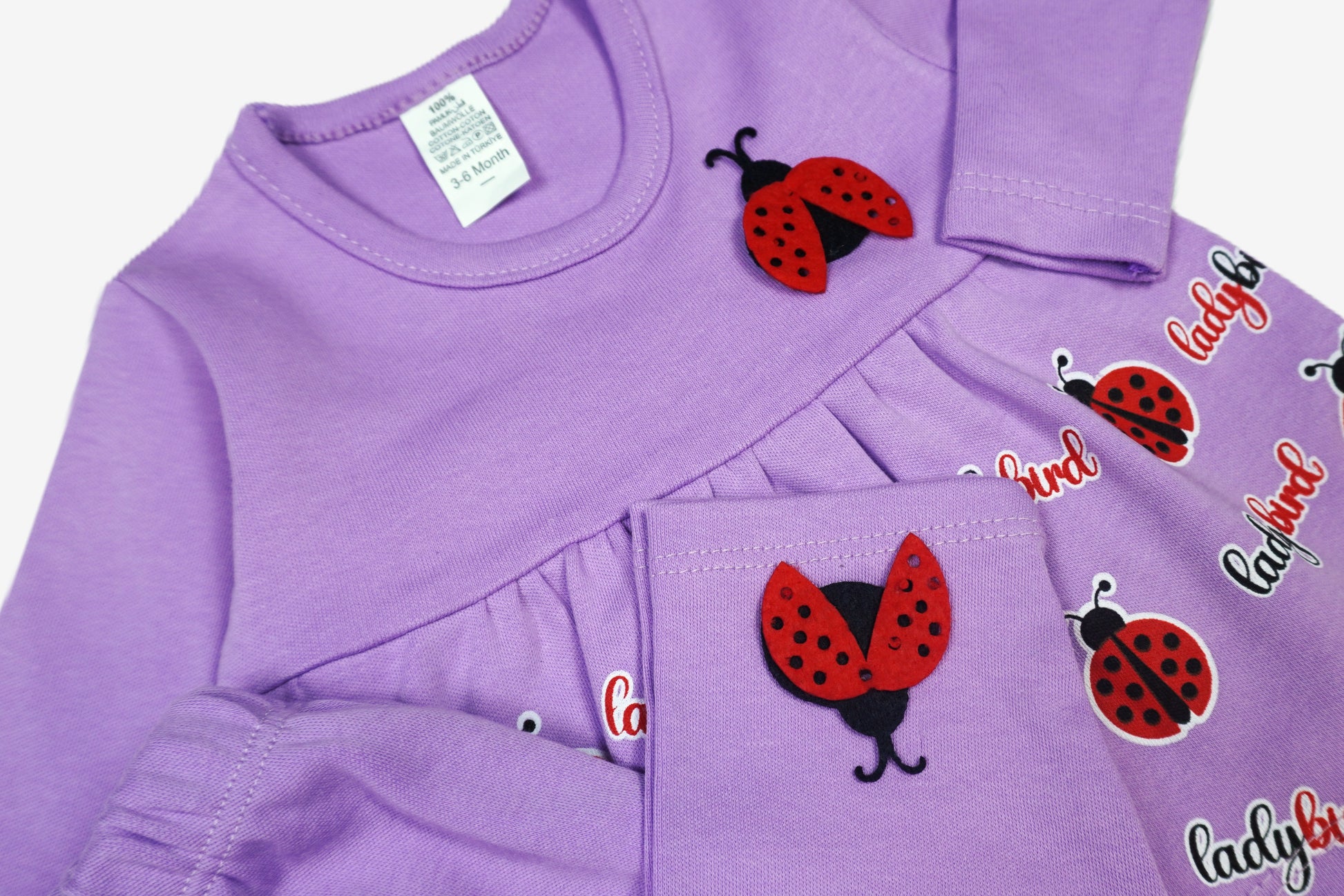 Baby-Set Marienkäfer Lila – Oberteil & Hose