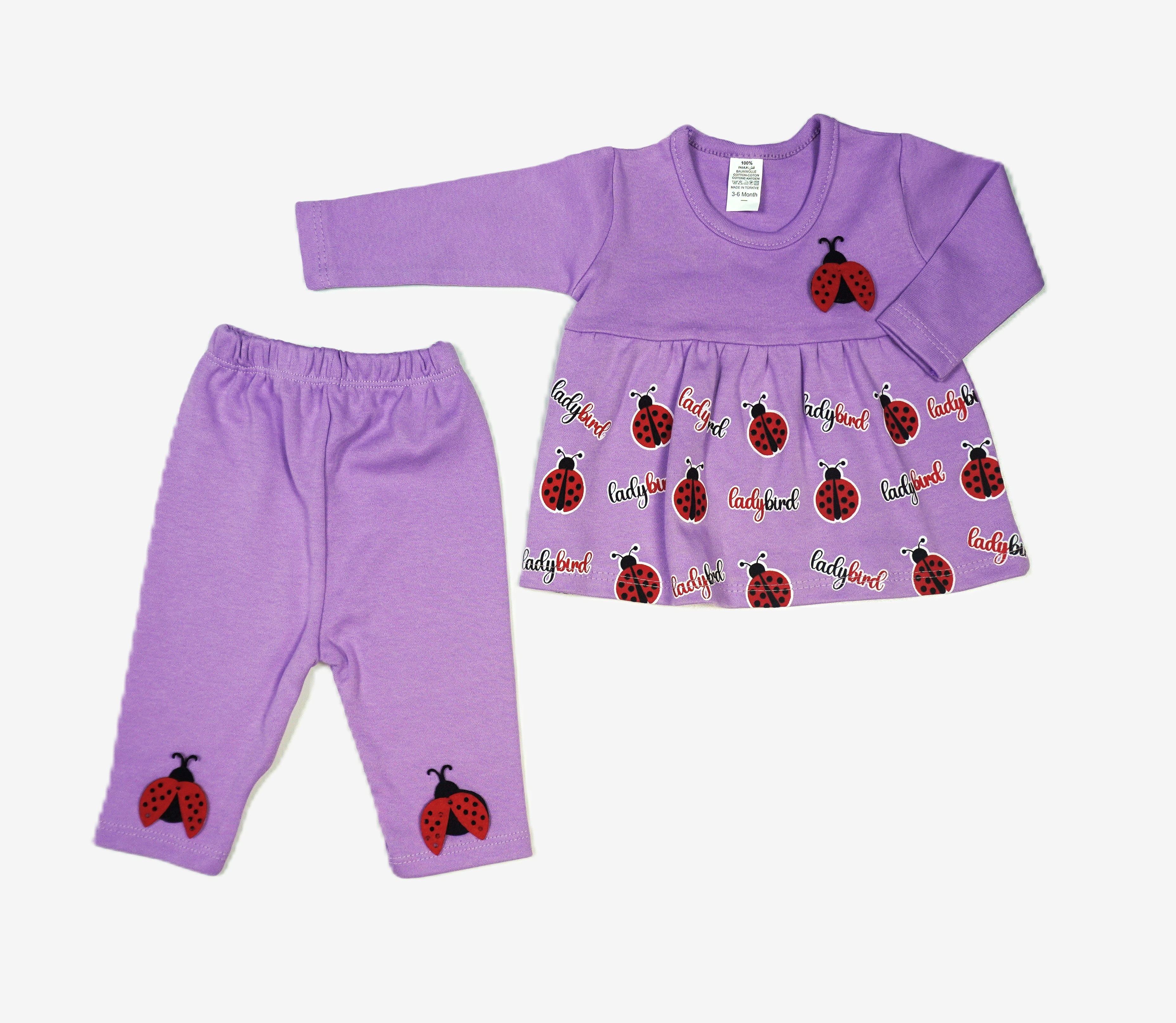 Baby-Set Marienkäfer Lila – Oberteil & Hose