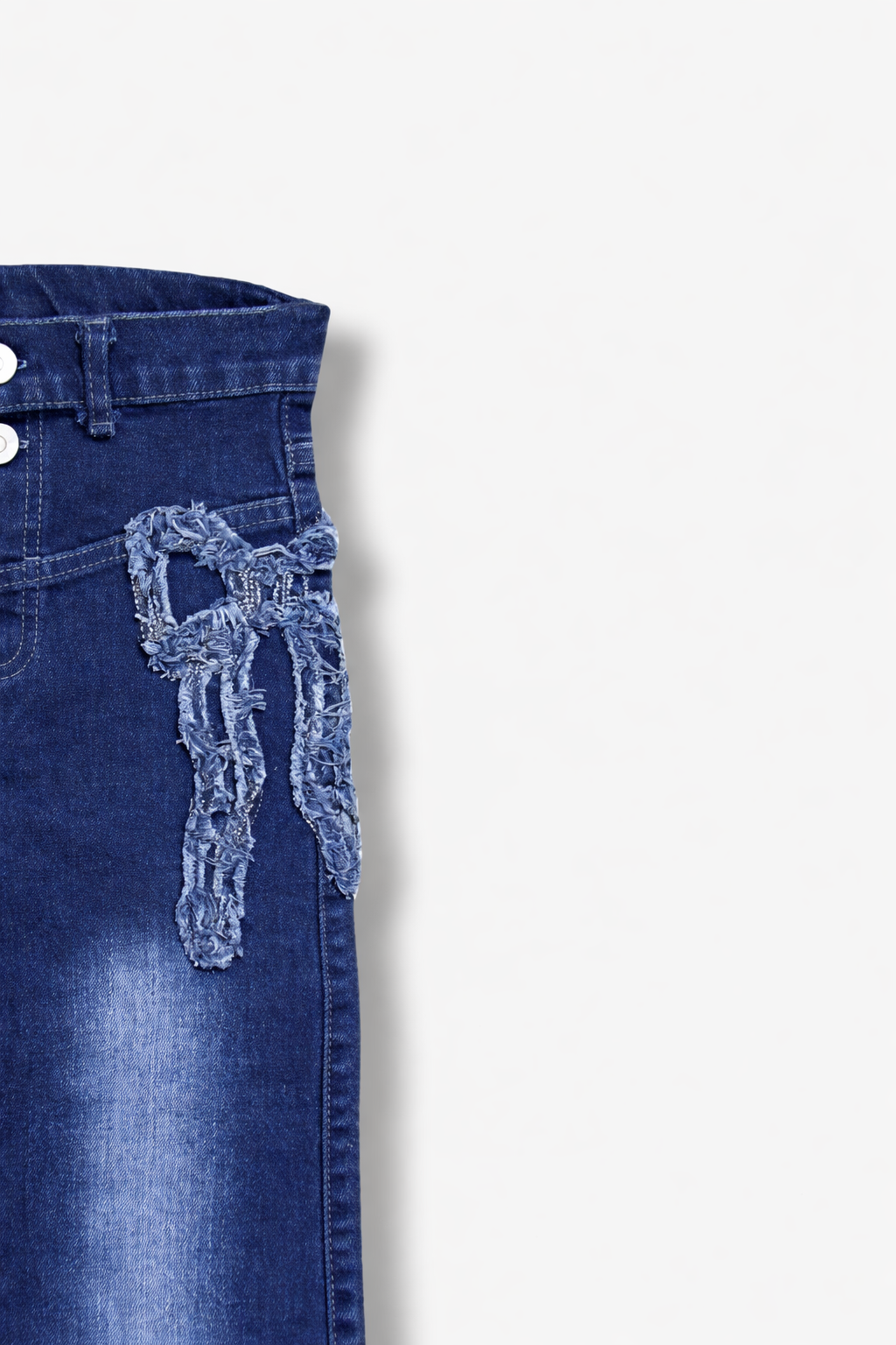 Mädchen Wide-Leg Jeans mit Schleifendetail