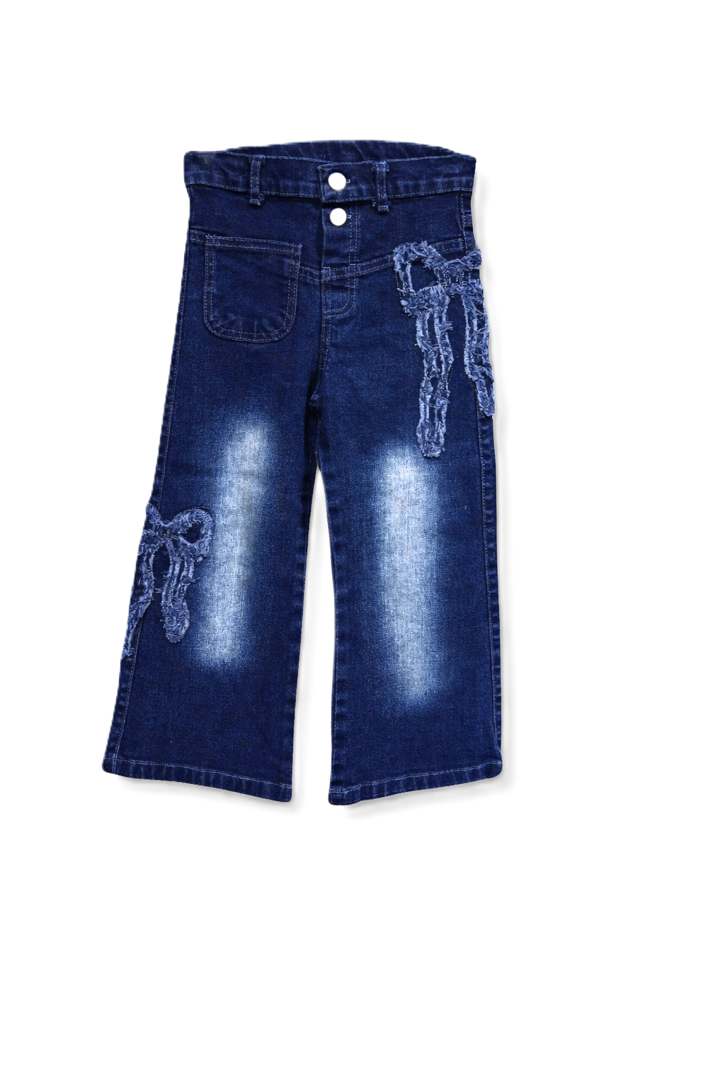 Mädchen Wide-Leg Jeans mit Schleifendetail