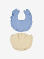 Baby-Lätzchen mit Rüschen in Blau und Creme