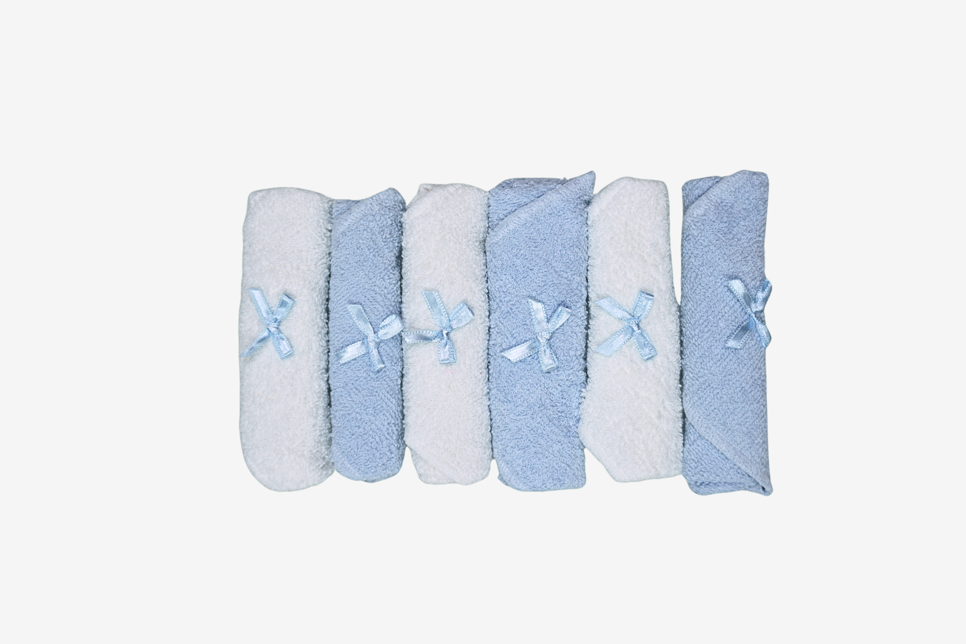 Baby Waschlappen Set mit Schleife – 6er Pack