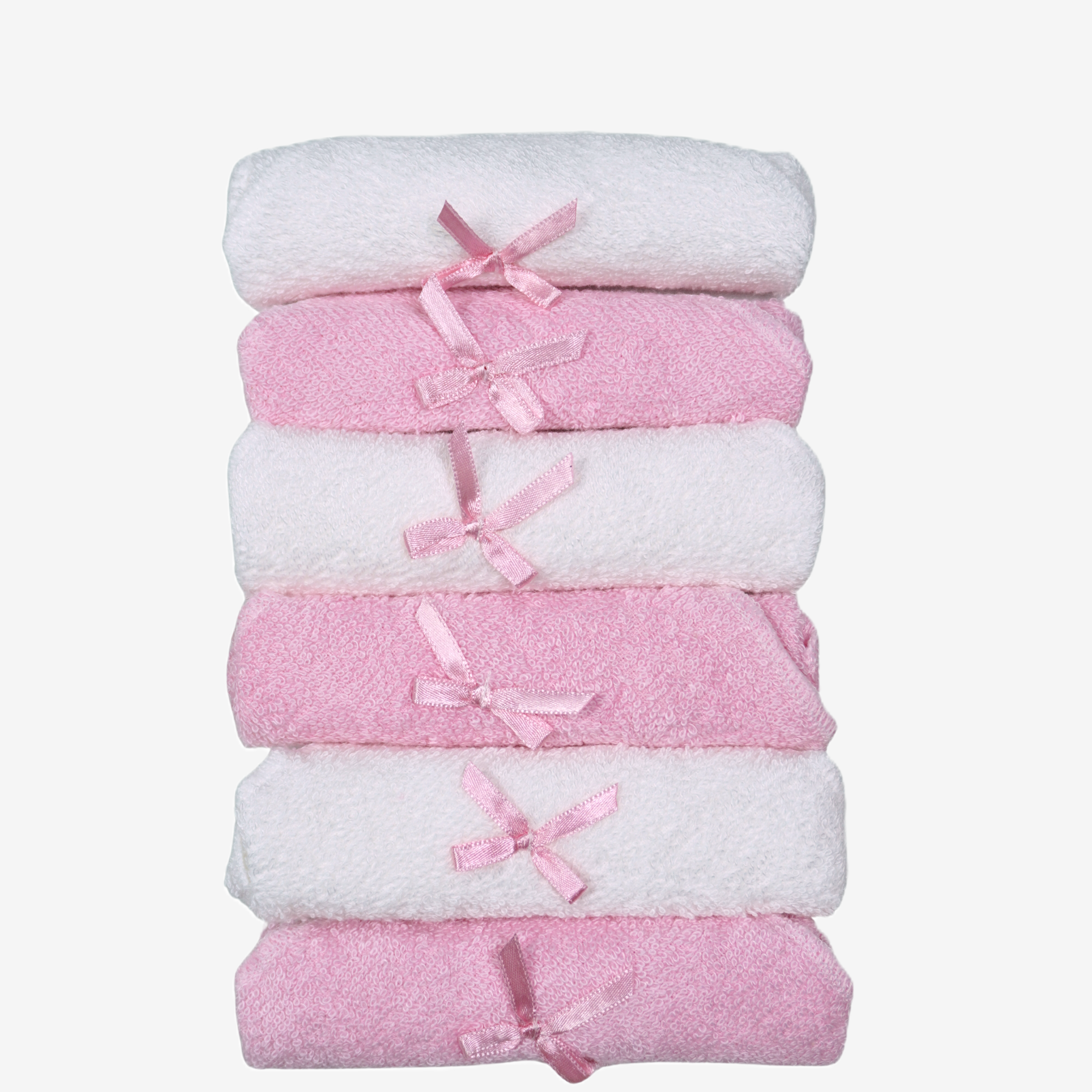 Baby Waschlappen Set mit Schleife – 6er Pack
