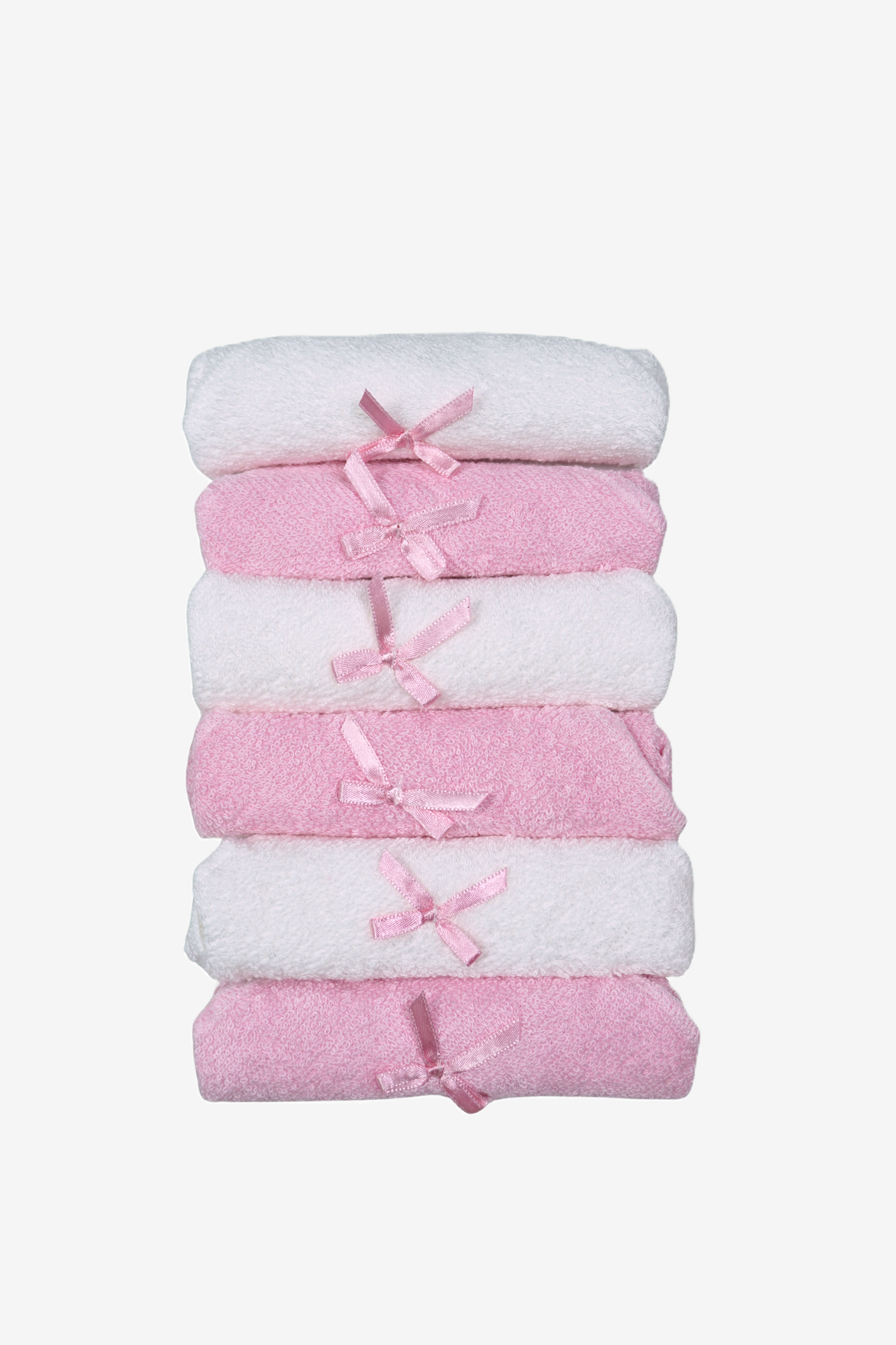 Baby Waschlappen Set mit Schleife – 6er Pack