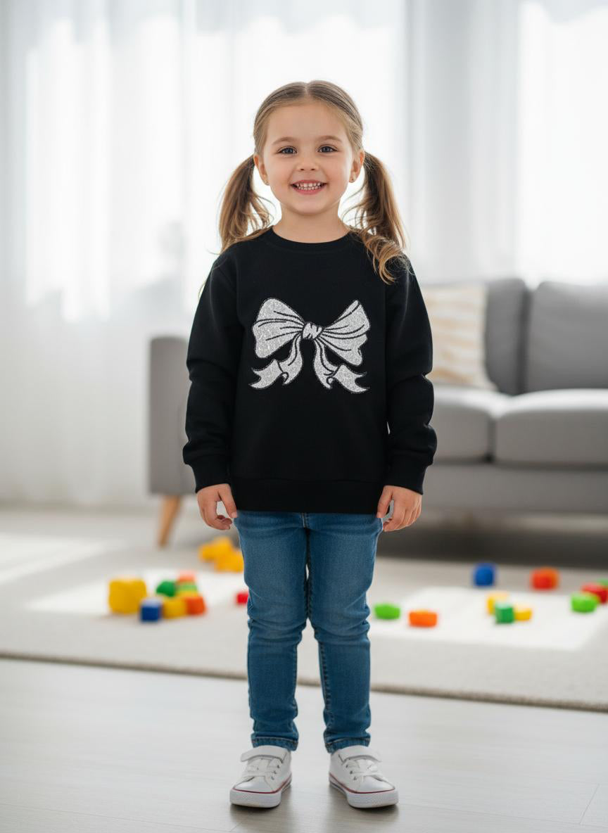 Glitzer Schleifen Sweatshirt