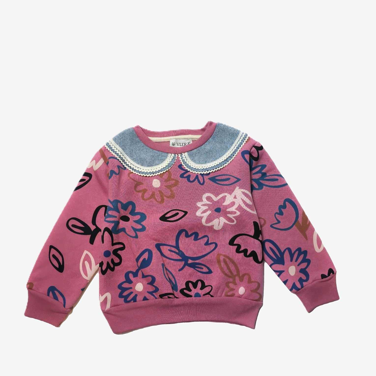 Mädchen Sweatshirt mit Blumenmuster