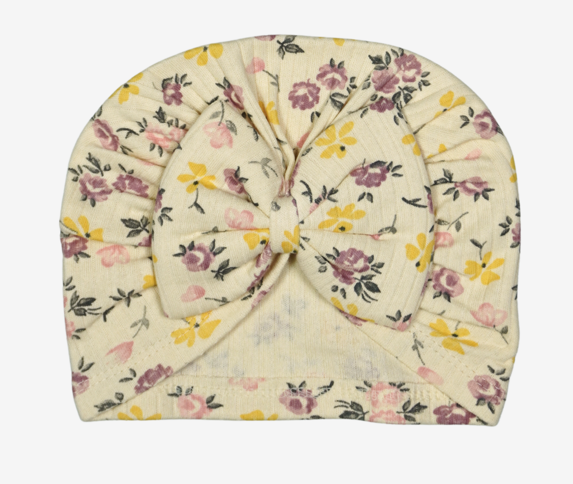 Baby Turbanmütze mit Schleife – Blumenmuster
